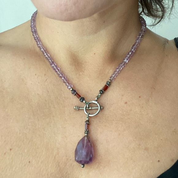 Amethyst bead necklace - Picture 4 of 7